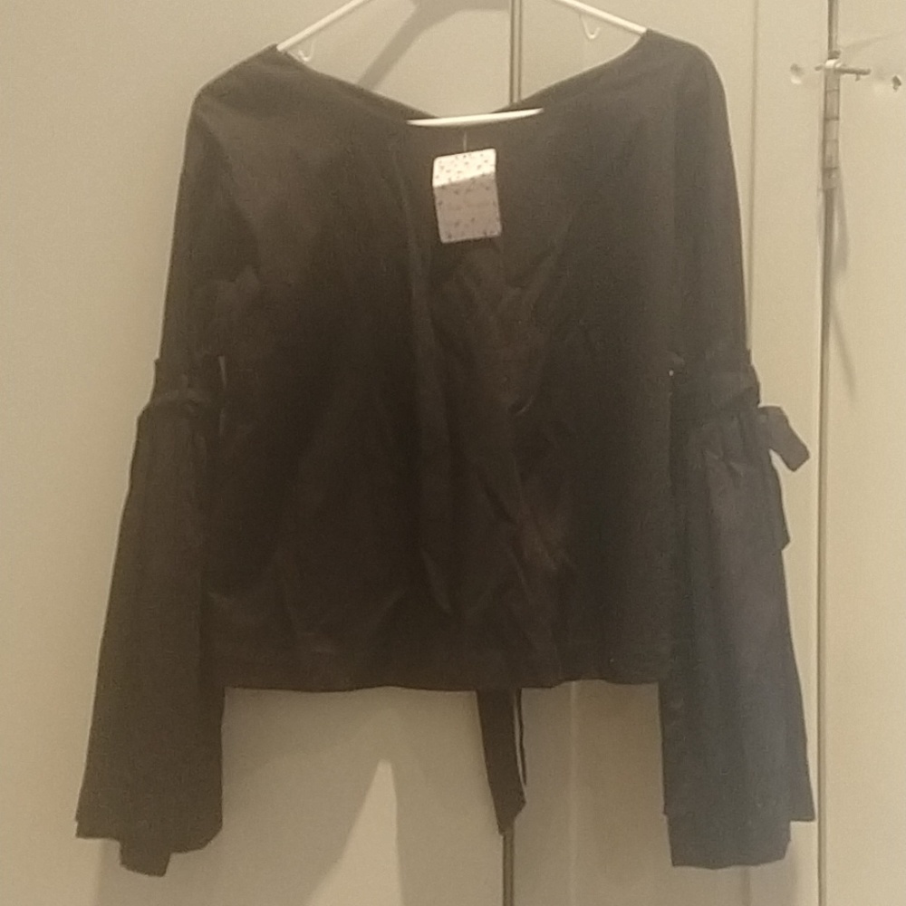 Free people tie arm blouse